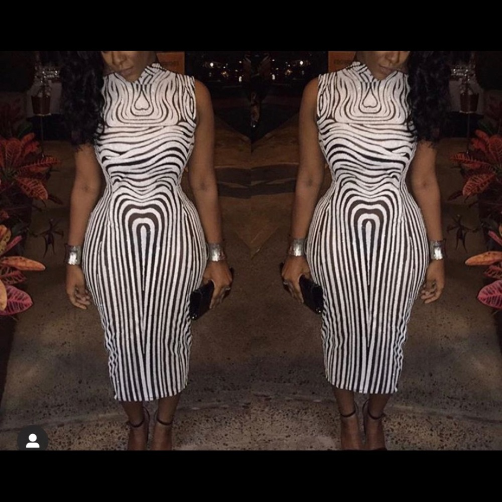 Sequin black and white dress